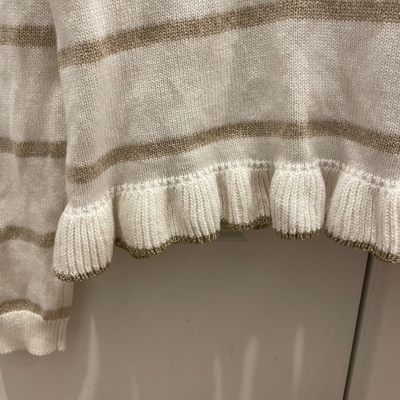 Crewcuts Girls Striped Sparkle Ruffle Hem Sweater - Picture 6 of 8